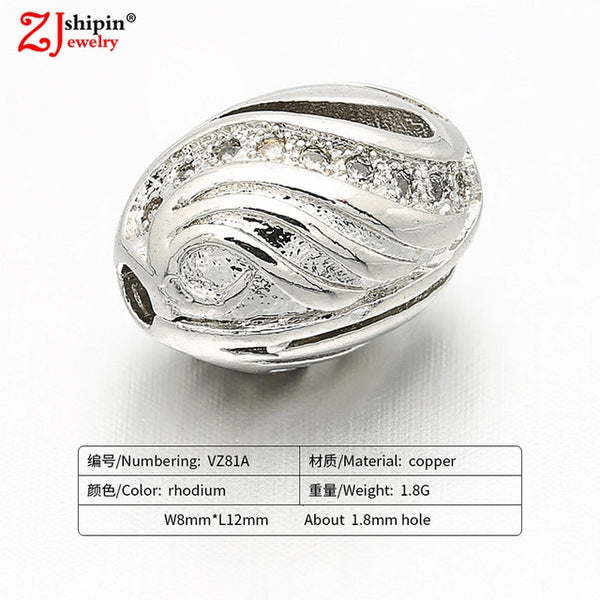 New hot micro-inlaid zircon CZ large hole jewelry accessories suitable for DIY beaded spacer bracelet necklace making