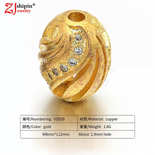 New hot micro-inlaid zircon CZ large hole jewelry accessories suitable for DIY beaded spacer bracelet necklace making