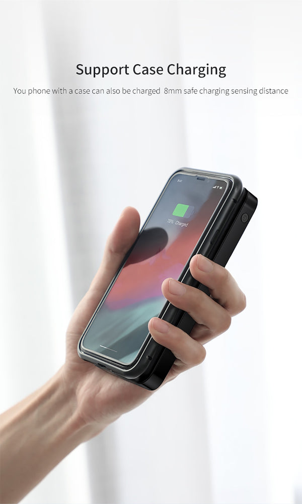 Baseus 10000mAh Wireless Charger Power Bank Dual USB Powerbank External Battery Wireless Charging For iPhone Xs Max Samsung S9