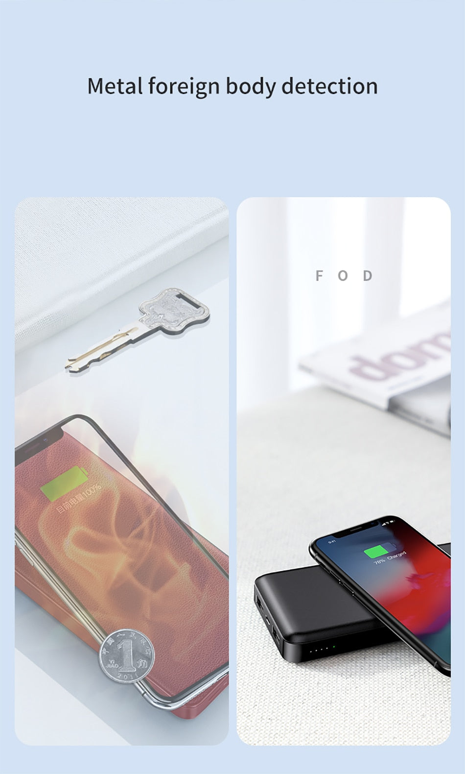 Baseus 10000mAh Wireless Charger Power Bank Dual USB Powerbank External Battery Wireless Charging For iPhone Xs Max Samsung S9