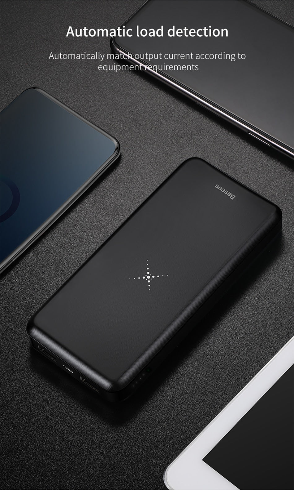 Baseus 10000mAh Wireless Charger Power Bank Dual USB Powerbank External Battery Wireless Charging For iPhone Xs Max Samsung S9