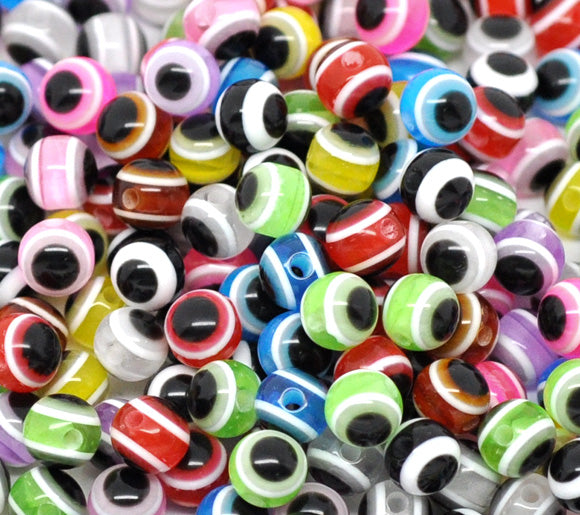 DoreenBeads 2017 new Jewelry Resin Spacer Beads Ball Mixed Eye Pattern About 6mm( 2/8") Dia, Hole: Approx 1.3mm, 25 Pieces