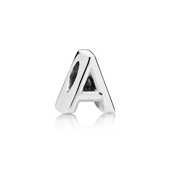 Silver Plated Beads Charm Initial Alphabet Letter A-Z bead Fit Original Pandora Charms Bracelet for Women Diy Jewelry Making
