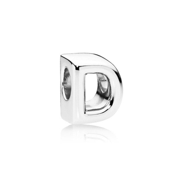 Silver Plated Beads Charm Initial Alphabet Letter A-Z bead Fit Original Pandora Charms Bracelet for Women Diy Jewelry Making