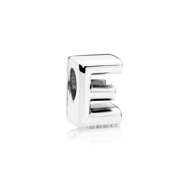 Silver Plated Beads Charm Initial Alphabet Letter A-Z bead Fit Original Pandora Charms Bracelet for Women Diy Jewelry Making