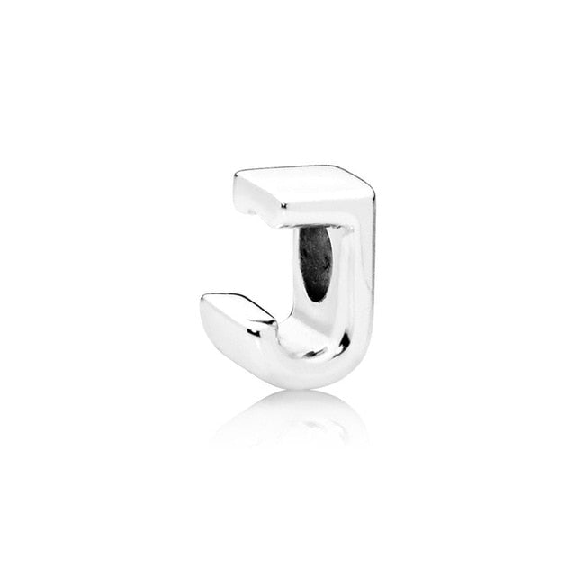 Silver Plated Beads Charm Initial Alphabet Letter A-Z bead Fit Original Pandora Charms Bracelet for Women Diy Jewelry Making