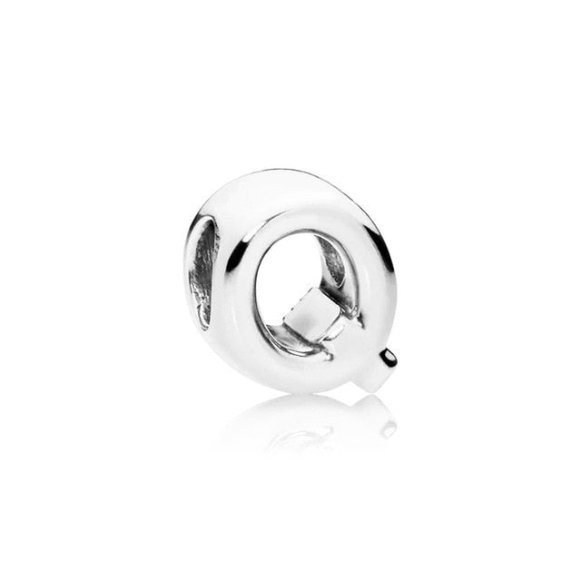 Silver Plated Beads Charm Initial Alphabet Letter A-Z bead Fit Original Pandora Charms Bracelet for Women Diy Jewelry Making