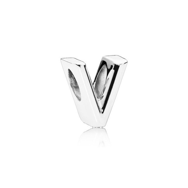 Silver Plated Beads Charm Initial Alphabet Letter A-Z bead Fit Original Pandora Charms Bracelet for Women Diy Jewelry Making