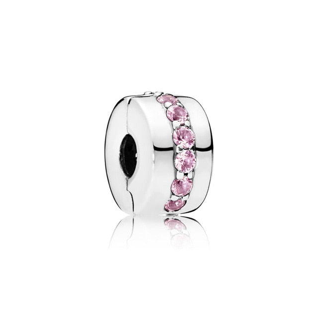 2018 new free shipping european 1pc silver shinning path elegance spacer clip safety diy bead fit pandora charm bracelet D006