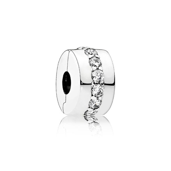 2018 new free shipping european 1pc silver shinning path elegance spacer clip safety diy bead fit pandora charm bracelet D006