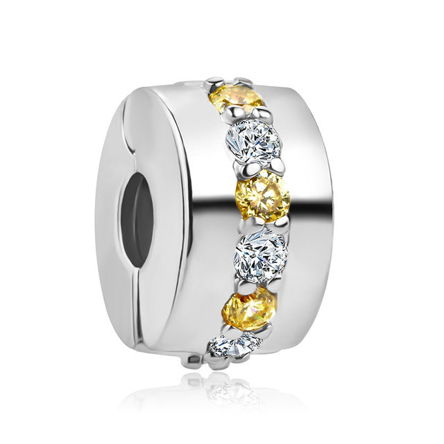 2018 new free shipping european 1pc silver shinning path elegance spacer clip safety diy bead fit pandora charm bracelet D006