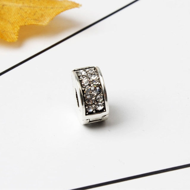 2018 new free shipping european 1pc silver shinning path elegance spacer clip safety diy bead fit pandora charm bracelet D006