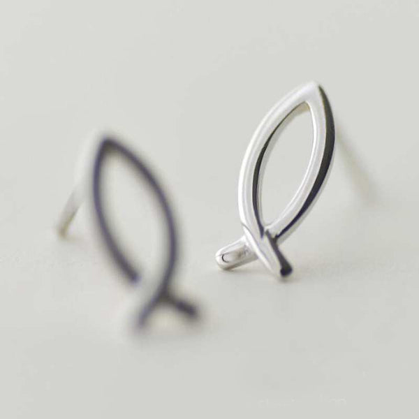 Ruifan Promotion Wholesale Fish Shape 100% 925 Sterling Silver Stud Earrings for Women Ladies Small Earrings Fine Jewelry YEA125