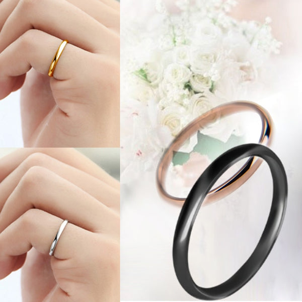 1PC Hot Couples Rings Wedding Solid Unisex Titanium Steel   Smooth  Women Men Alloy Anniversary Allergy Free Jwelry Gift