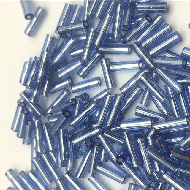 DIY 2*6mm 200pcs/lot Crystal Glass Bugle Beads European Seed Long Tube Two Hole Spacer Beads ForNecklace Bracelet Jewelry Making