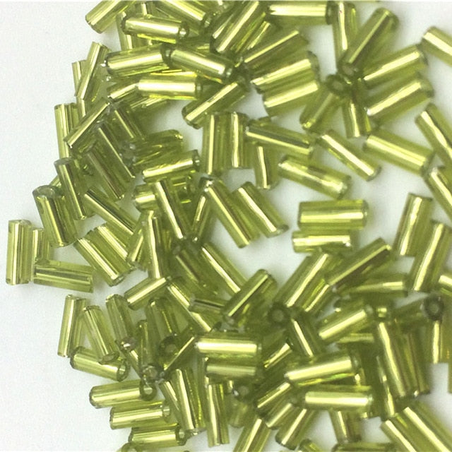 DIY 2*6mm 200pcs/lot Crystal Glass Bugle Beads European Seed Long Tube Two Hole Spacer Beads ForNecklace Bracelet Jewelry Making