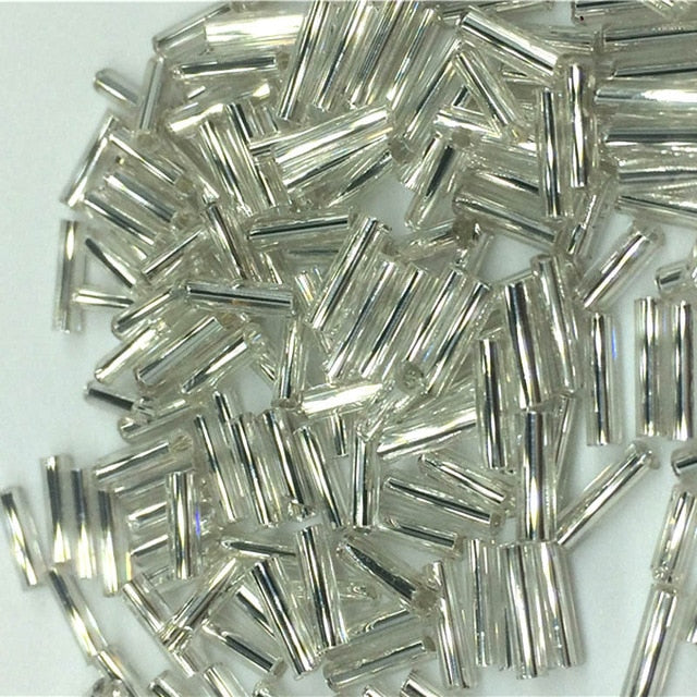 DIY 2*6mm 200pcs/lot Crystal Glass Bugle Beads European Seed Long Tube Two Hole Spacer Beads ForNecklace Bracelet Jewelry Making