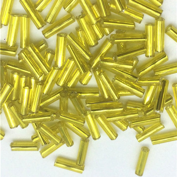DIY 2*6mm 200pcs/lot Crystal Glass Bugle Beads European Seed Long Tube Two Hole Spacer Beads ForNecklace Bracelet Jewelry Making