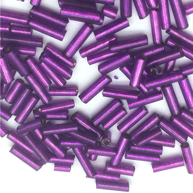 DIY 2*6mm 200pcs/lot Crystal Glass Bugle Beads European Seed Long Tube Two Hole Spacer Beads ForNecklace Bracelet Jewelry Making