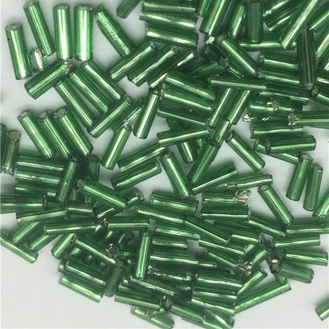 DIY 2*6mm 200pcs/lot Crystal Glass Bugle Beads European Seed Long Tube Two Hole Spacer Beads ForNecklace Bracelet Jewelry Making