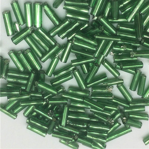 DIY 2*6mm 200pcs/lot Crystal Glass Bugle Beads European Seed Long Tube Two Hole Spacer Beads ForNecklace Bracelet Jewelry Making