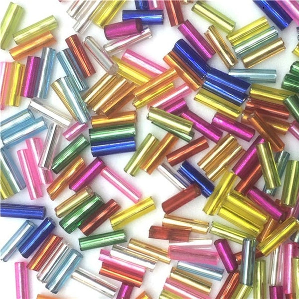 DIY 2*6mm 200pcs/lot Crystal Glass Bugle Beads European Seed Long Tube Two Hole Spacer Beads ForNecklace Bracelet Jewelry Making