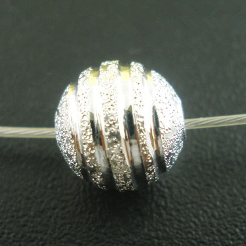 DoreenBeads 7 PCs Silver Plated Spacers Beads Findings 8mm Dia.