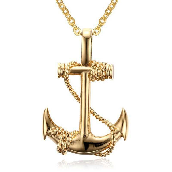 Creativity Simple Jewelry Accessories Alloy Wholesale Pendant Men Necklaces Cheap Popular Vintage Gift Anchor Necklace Fashion