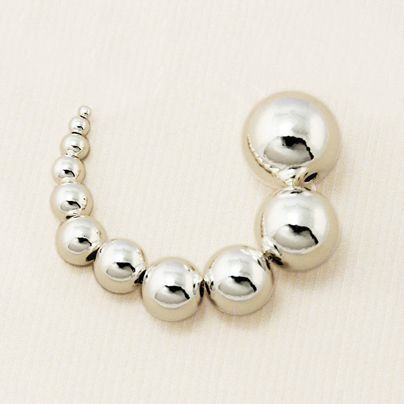 Beadia 2-14mm 925 Sterling Silver Round Beads 925 Silver Fish Beads DIY Fashion Jewelry Bracelet & Necklace