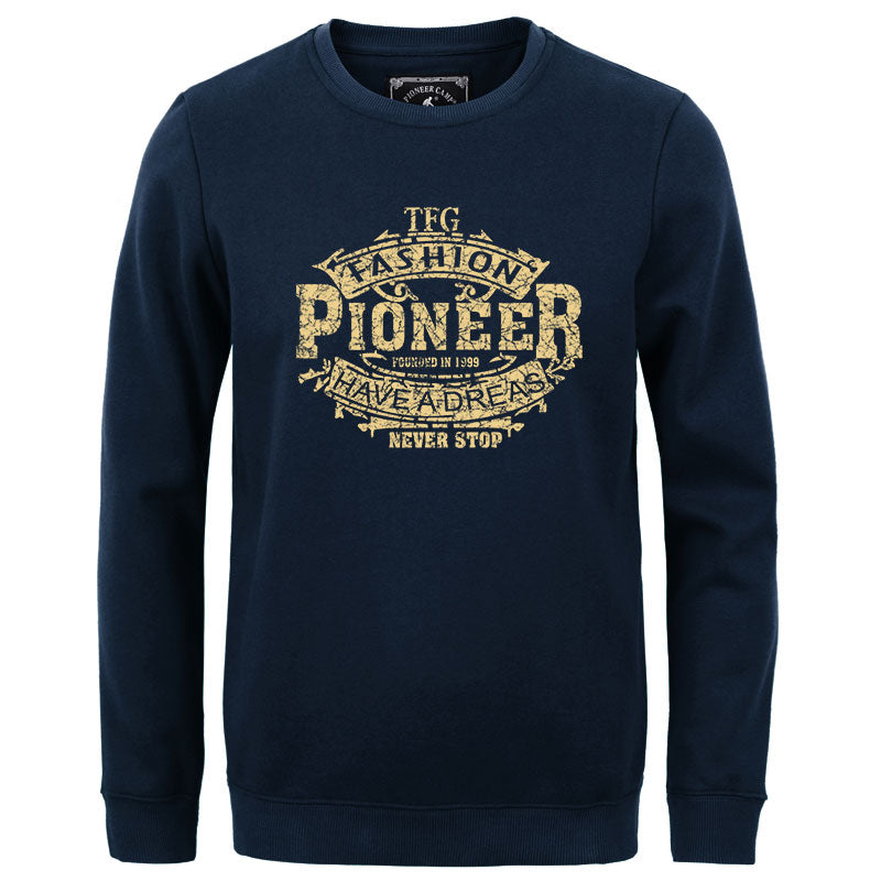 Pioneer Camp autumn Winter men hoodies casual cotton thicken fleece male pullover tracksuit mens crewneck Funny Print sweatshirt