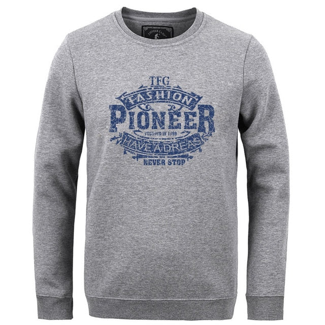 Pioneer Camp autumn Winter men hoodies casual cotton thicken fleece male pullover tracksuit mens crewneck Funny Print sweatshirt