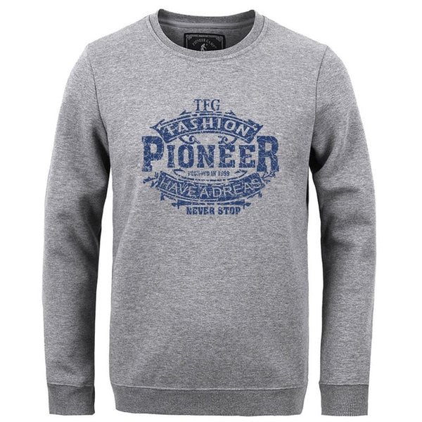 Pioneer Camp autumn Winter men hoodies casual cotton thicken fleece male pullover tracksuit mens crewneck Funny Print sweatshirt