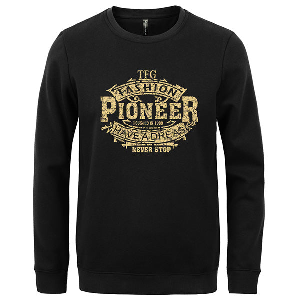 Pioneer Camp autumn Winter men hoodies casual cotton thicken fleece male pullover tracksuit mens crewneck Funny Print sweatshirt