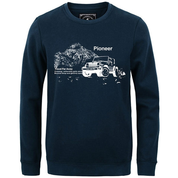 Pioneer Camp autumn Winter men hoodies casual cotton thicken fleece male pullover tracksuit mens crewneck Funny Print sweatshirt