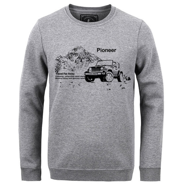 Pioneer Camp autumn Winter men hoodies casual cotton thicken fleece male pullover tracksuit mens crewneck Funny Print sweatshirt