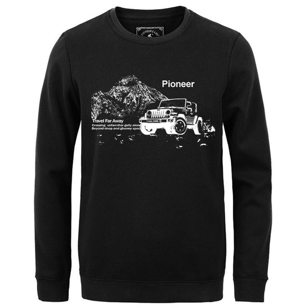 Pioneer Camp autumn Winter men hoodies casual cotton thicken fleece male pullover tracksuit mens crewneck Funny Print sweatshirt