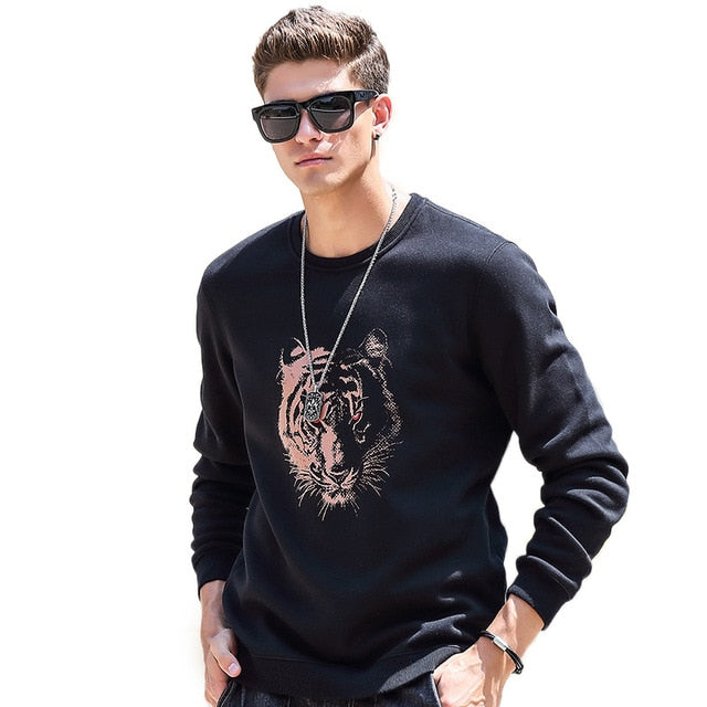 Pioneer Camp autumn Winter men hoodies casual cotton thicken fleece male pullover tracksuit mens crewneck Funny Print sweatshirt