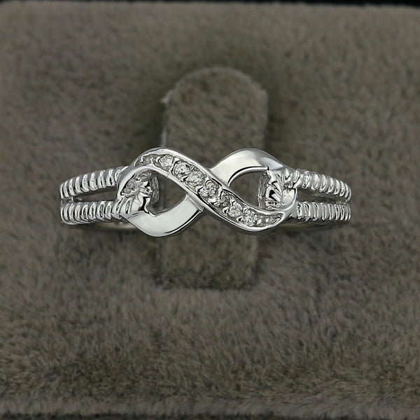 925 Sterling Silver Infinity Ring Cubic Zirconia CZ Eternity Rings for Women Size 5 6 7 8 9 10 Trendy Jewelry (Lam Hub Fong)
