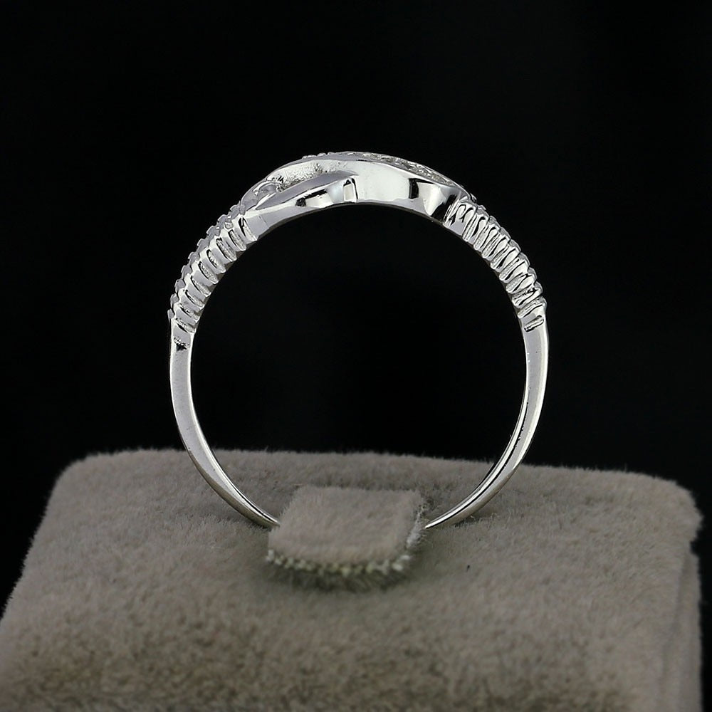 925 Sterling Silver Infinity Ring Cubic Zirconia CZ Eternity Rings for Women Size 5 6 7 8 9 10 Trendy Jewelry (Lam Hub Fong)