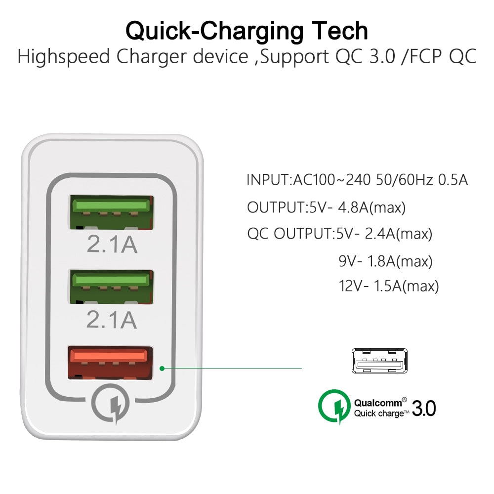 Olaf USB Charger quick charge 3.0 for iPhone X 8 7 iPad Fast Wall Charger for Samsung S9 Xiaomi mi 8 Huawei Mobile Phone Charger