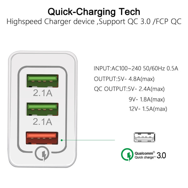 Olaf USB Charger quick charge 3.0 for iPhone X 8 7 iPad Fast Wall Charger for Samsung S9 Xiaomi mi 8 Huawei Mobile Phone Charger