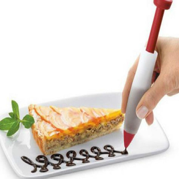 Silicone Pastry Cake Cream Cookie Chocolate Decorating Syringe Plate Paint Pen