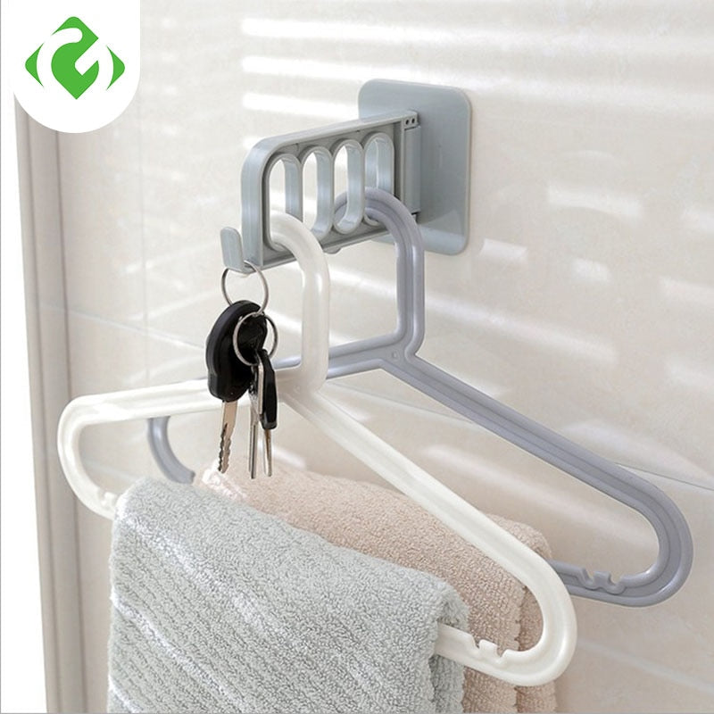 GUANYAO Creative Solid foldable Key Decorative Hooks Multi-function Door Hooks strong adhesive hanger storage rack coat hooks