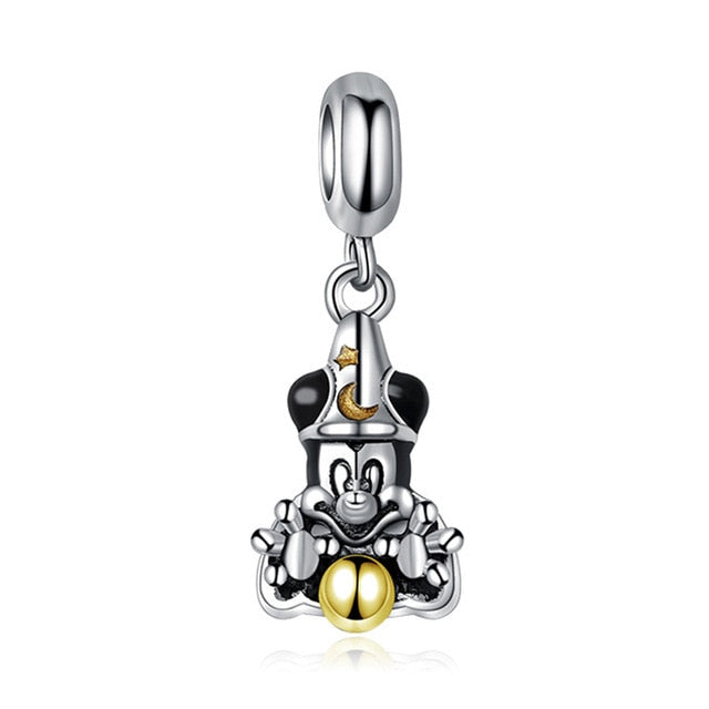 2018 Silver Plated Bead Cartoon Mouse Princess Dress Wallet Pendant Charm Beads Fit Pandora Women Diy Bracelets Bangles Jewelry