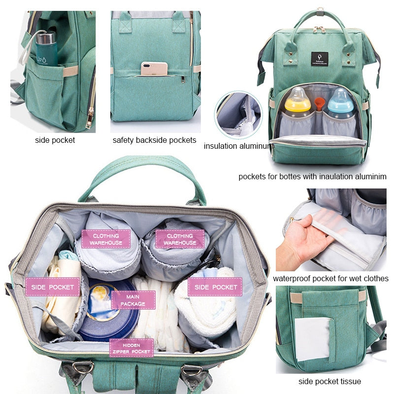 Mommy Maternity Nappy Bags Large Capacity Baby Travel Backpack Diaper Bag Mommy Bags Baby Care For Dad and Mom Desiger Nursing