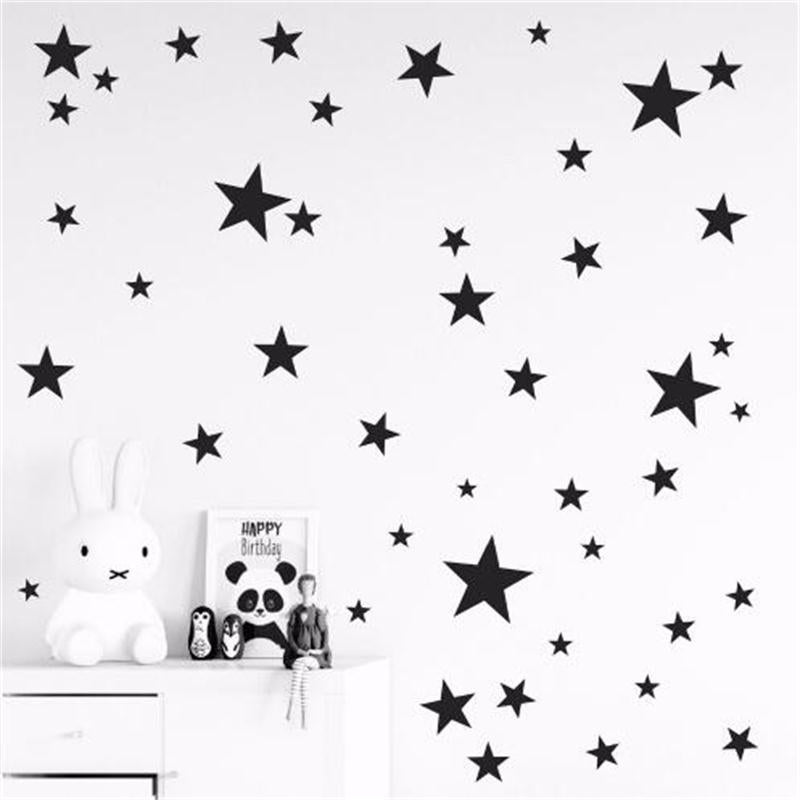 New 45pcs 3-5cm Cartoon Starry Wall Stickers For Kids Rooms Home Decor Little Stars Wall Decals Baby Nursery DIY Vinyl Art Mural