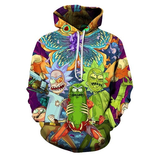 Funny Hoodies Men Women Sweatshirts 3D Hoodie Rick and Morty Pullover Streetwear Hoody Anime Tracksuits Asian size s-6xl