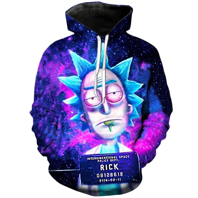 Funny Hoodies Men Women Sweatshirts 3D Hoodie Rick and Morty Pullover Streetwear Hoody Anime Tracksuits Asian size s-6xl