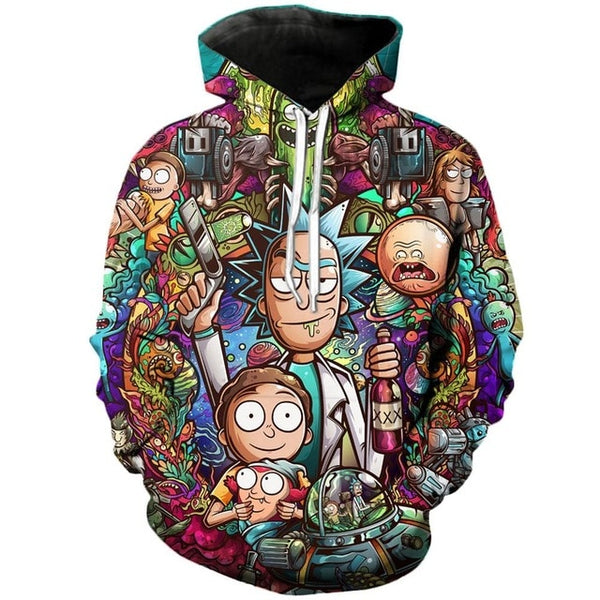Funny Hoodies Men Women Sweatshirts 3D Hoodie Rick and Morty Pullover Streetwear Hoody Anime Tracksuits Asian size s-6xl
