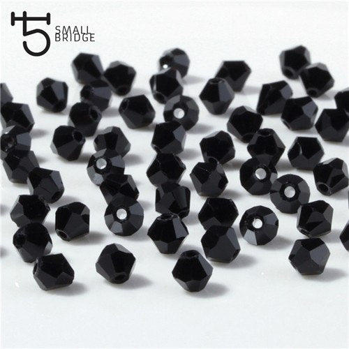 3 4 6mm Austrian Bicone Crystal Beads for Jewelry Making Diy Accessories Multicolor Faceted Glass Spacer Beads Wholesale